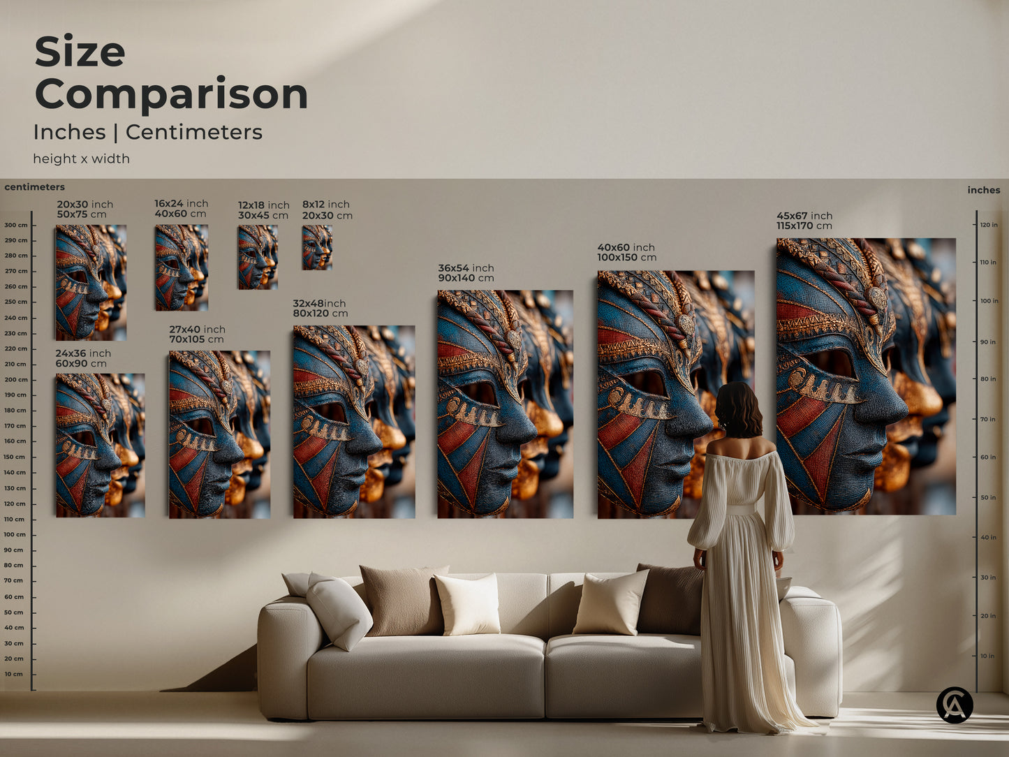 Stunning giraffe canvas art in warm ochre and burnt sienna colors. This boho savanna-inspired wall decor brings African wildlife to life. A thoughtful animal lover gift. The photorealistic print is perfect for adding earthy tones. Enhance your living space with this ready-to-hang artwork.
