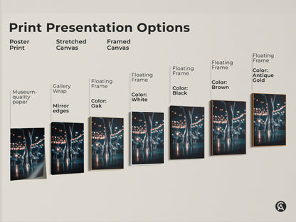 Explore print presentation options for ballerina feet artwork. Choose from poster prints stretched canvas and framed canvas. Select a style that matches your home decor. Find the perfect art piece for dance lovers and art collectors.