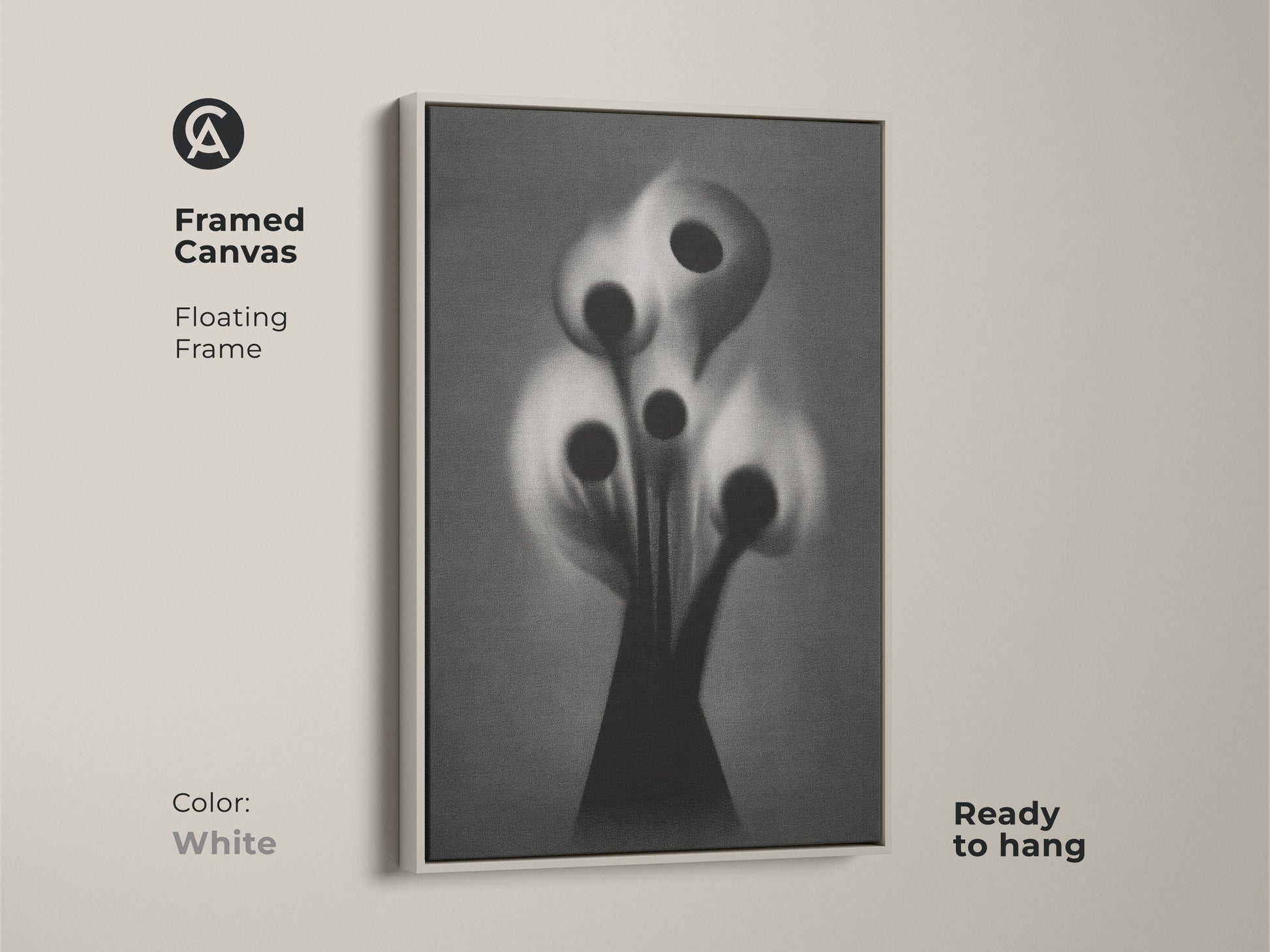 Explore print presentation options for gothic flower art. Choose from a poster print stretched canvas or framed canvas. These abstract botanical artworks in black white and grey enhance any space. Perfect wall decor for study rooms eclectic homes and offices.