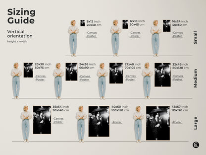 Find the perfect fit with our sizing guide for the Woman Umbrella Canvas Print. Available in sizes from small to large in both canvas and poster options. Visualize the artwork in your space before you buy. Transform your home with contemporary fashion wall decor art.