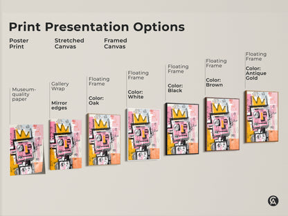 Explore print presentation options for abstract art. Choose from poster prints stretched canvas and framed canvas. Various frame colors are available. Find the perfect artwork to match your style.