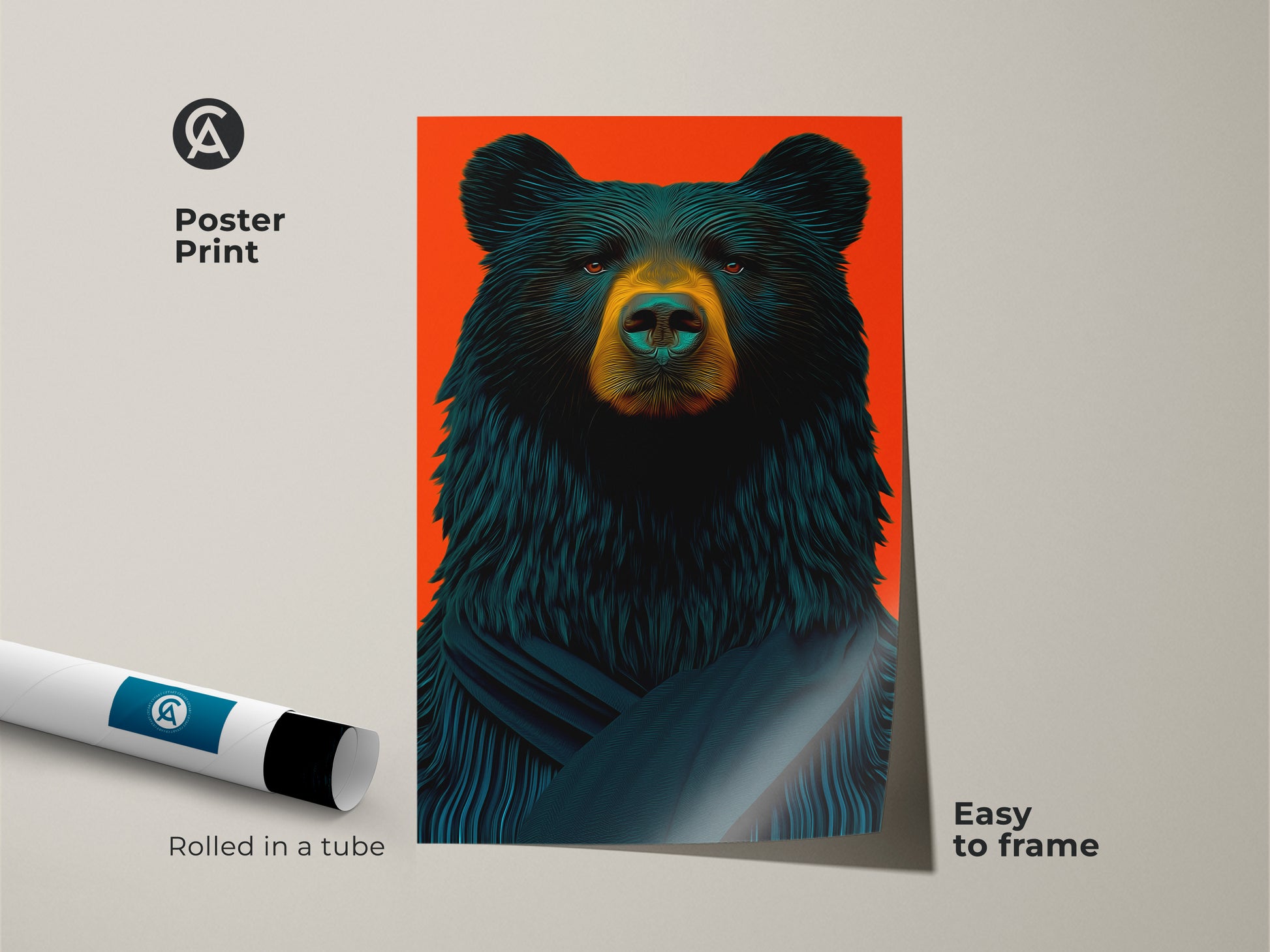 Poster print of a black bear line art. This animal wall art offers a contemporary home decor touch. Easy to frame this wildlife canvas print is a perfect gift for nature enthusiasts.