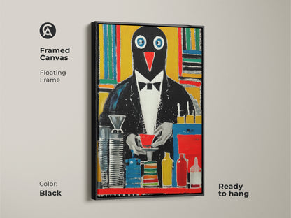 Google Drive can't scan this file for viruses. Download anyway. This file is a Tuxedo Penguin Art Print. Abstract Black Yellow Red Wall Art perfect Eclectic Animal Canvas Decor