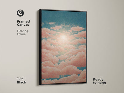 This abstract geometric wall art combines orange blue and teal hues. An excellent modern office canvas print choice for new business owners. The shapes wall decor adds a sophisticated touch to any space.