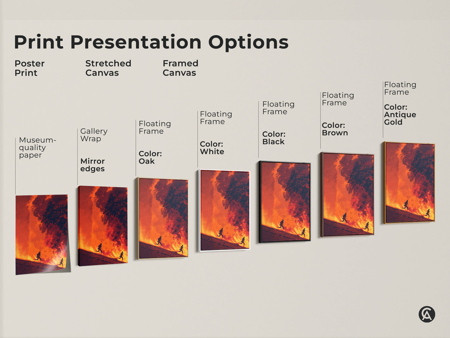 Explore print presentation options. Choose from poster prints stretched canvas or framed canvas. Select a floating frame in black brown oak antique gold or white. Find the perfect style.