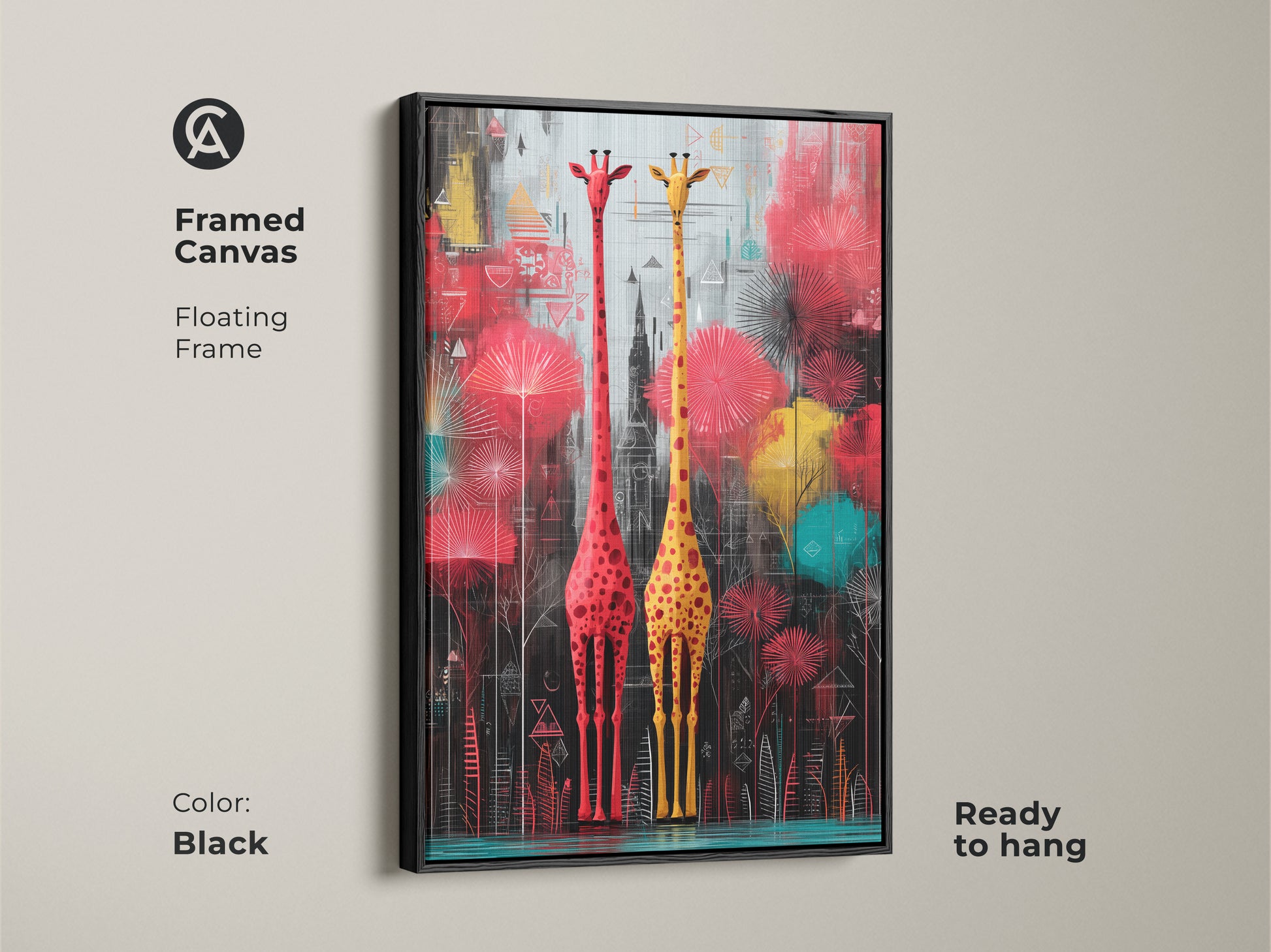 Google Drive image download page with a warning message. This is a yellow and red abstract giraffe canvas. You can download this file EV-04.jpg. This is 2.0M size.