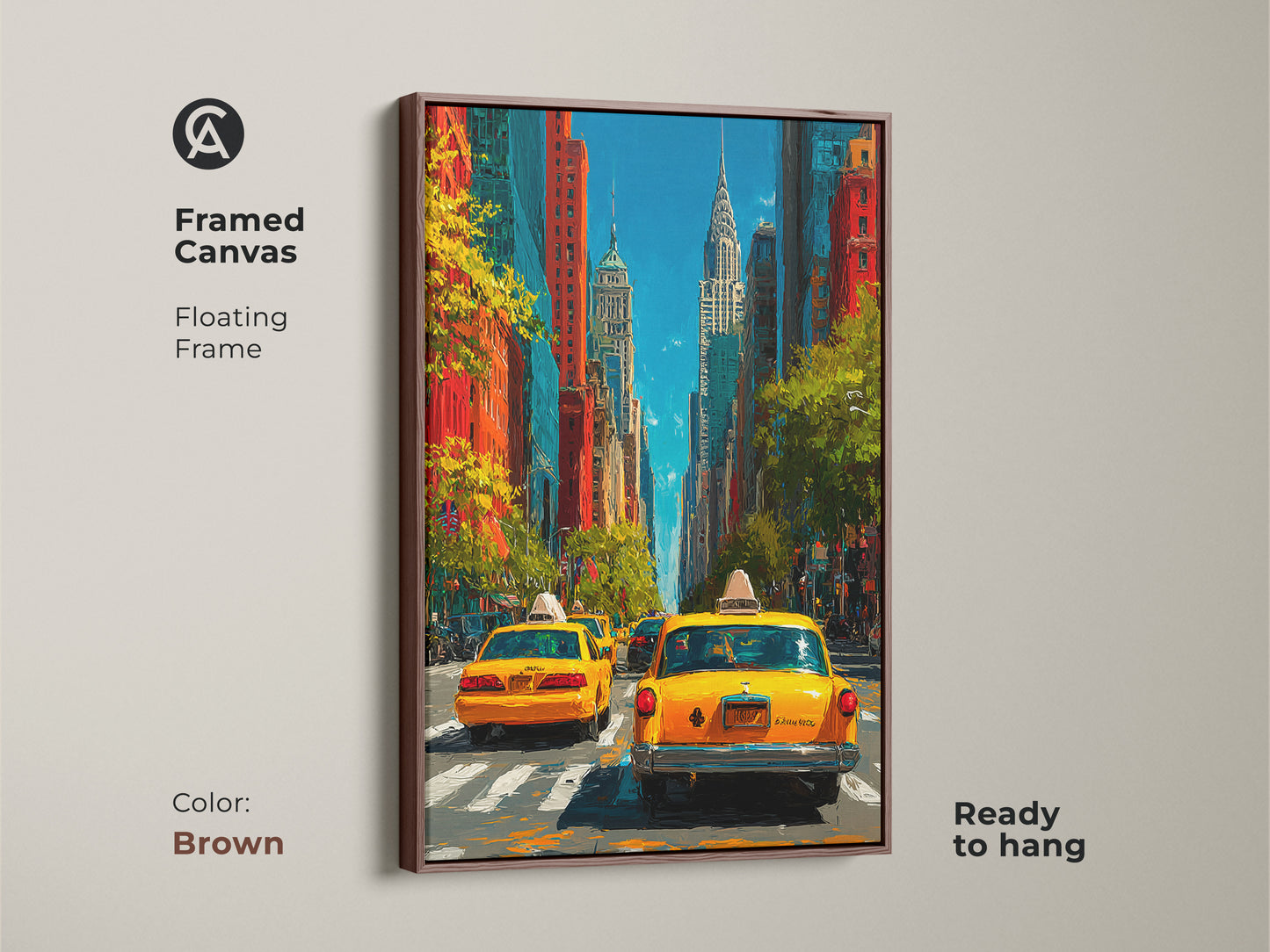 Abstract geometric wall art with orange blue and teal colors. The contemporary shapes create a modern look. This canvas print is a great choice for office decor. The artwork will energize the environment.