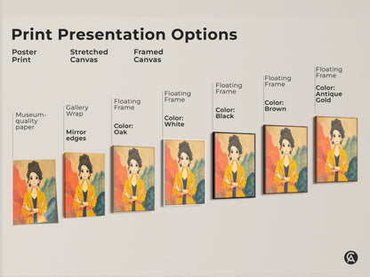 Explore various print presentation options including poster print stretched canvas and framed canvas. Choose from gallery wrap mirror edges and floating frames in oak white black brown and antique gold. Find the perfect anime art wall decor to complement your modern home style.