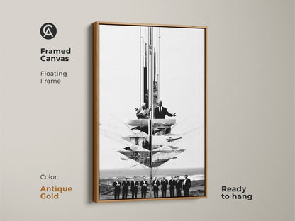 Geometric wall art with a captivating blend of teal blue and orange. This contemporary piece offers a modern aesthetic. Printed on high-quality canvas this artwork brings a vibrant color splash and dynamic energy to your office. This is an ideal housewarming gift combining sophisticated style with abstract appeal.