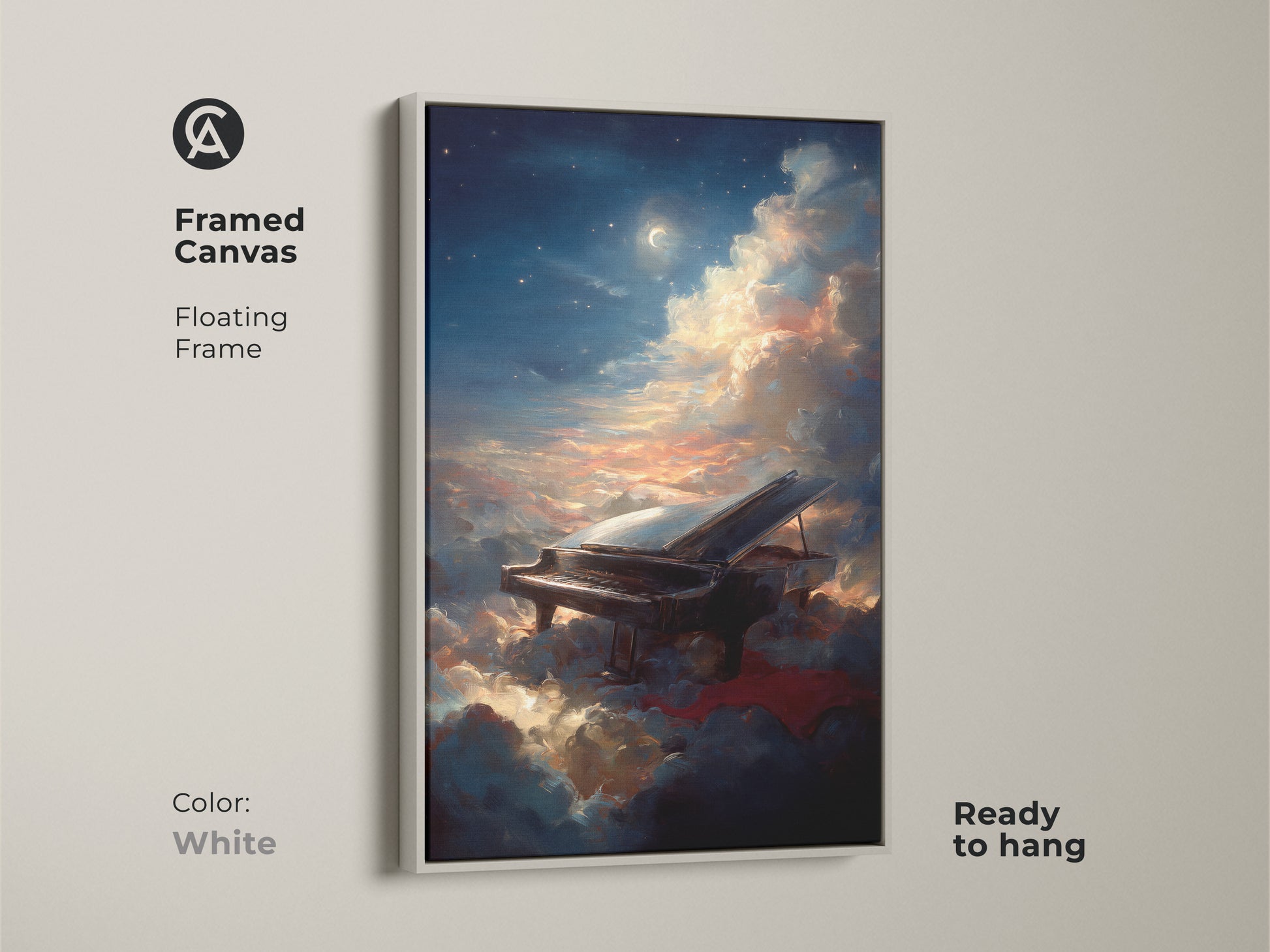 An abstract geometric painting with a modern aesthetic. The teal and orange color splash adds a dynamic touch. This contemporary canvas print enhances any space.