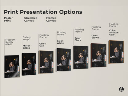 Explore print presentation options for cafe wall art. Choose from poster prints stretched canvas and framed canvas. Find the perfect style for your home decor needs.