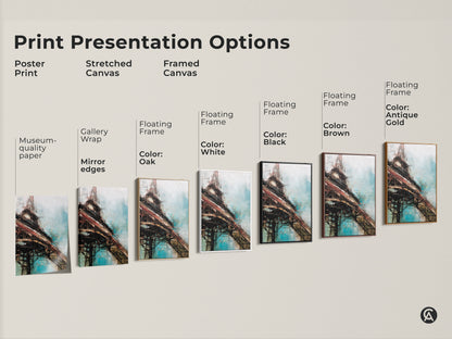 Explore print presentation options for abstract construction artwork. Choose from poster prints stretched canvases and framed canvases. Available with floating frames in black brown antique gold oak and white.