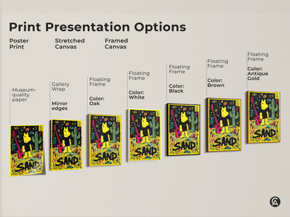 Explore presentation options for this museum-quality art print. Choose from poster prints stretched canvas or framed canvas. Select a floating frame in colors like white black oak brown or antique gold.