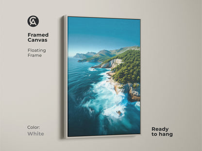 Print Presentation Options. Poster Print has museum quality paper. Stretched Canvas has Gallery Wrap and Mirror Edges. Framed Canvas Floating Frame in Oak White Black Brown Antique Gold