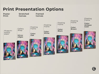 Explore print presentation options for spiritual artwork. Choose from poster prints stretched canvas and framed canvas. Find museum quality paper gallery wraps and floating frames. Shop now.