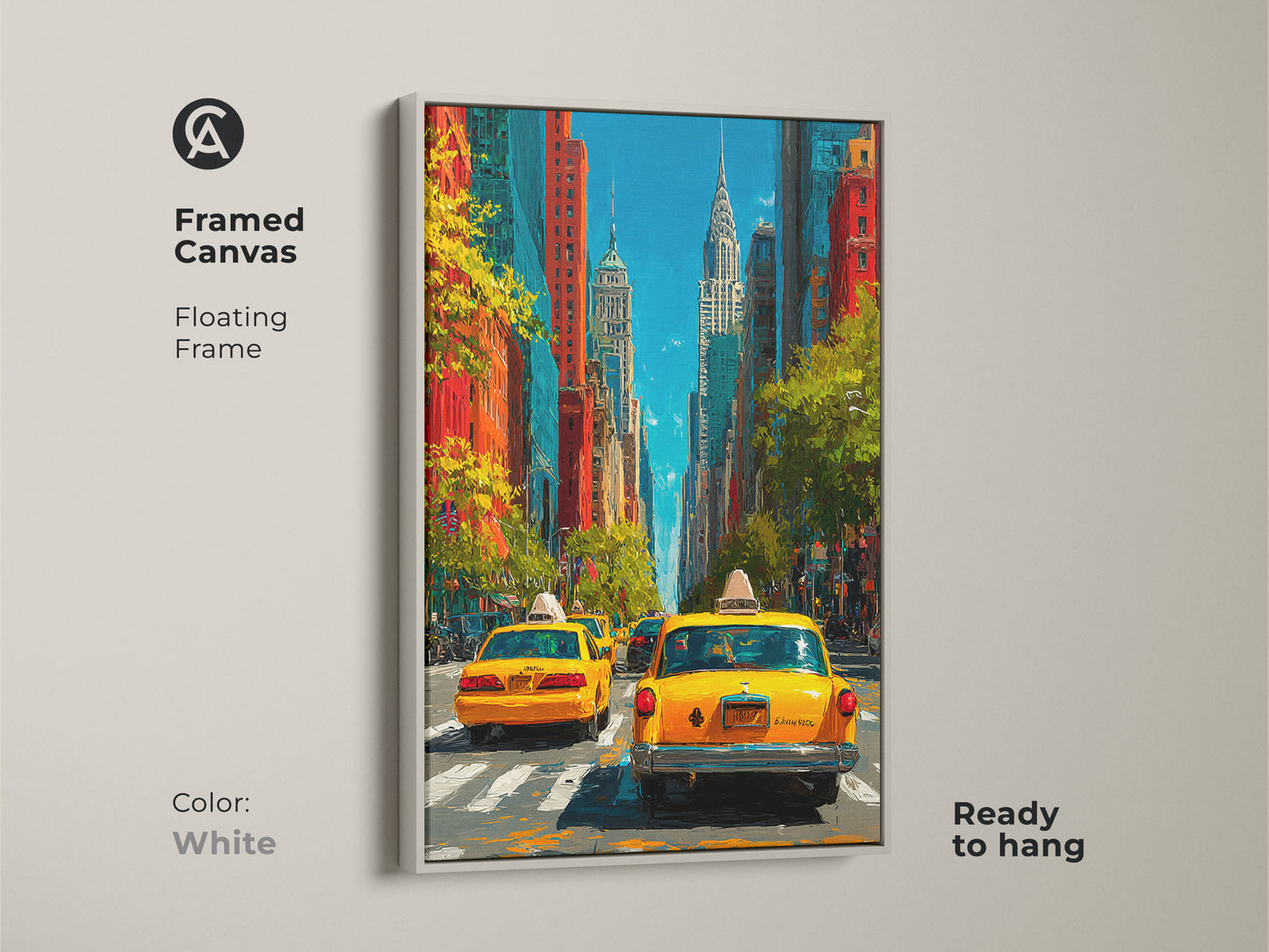 A contemporary canvas print featuring geometric shapes. The abstract artwork has an orange blue teal color splash. This modern wall decor is suitable for offices or homes. It offers a vibrant and stylish accent.