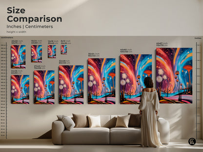 A Google Drive link shows a warning that the file cannot be scanned for viruses. It advises downloading anyway. The file is an image of abstract dandelion artwork. The fantasy nature wall art is available for download.