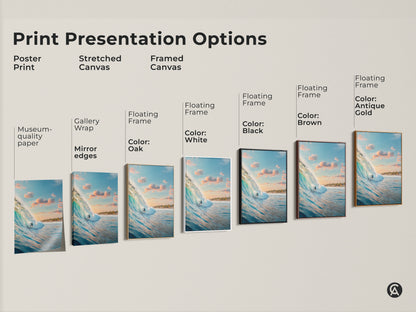 Explore print presentation options with this surfer artwork. Choose from poster prints stretched canvas or framed canvas. Customize your art to match your style. Find the perfect piece for your home decor needs. Transform your space today.