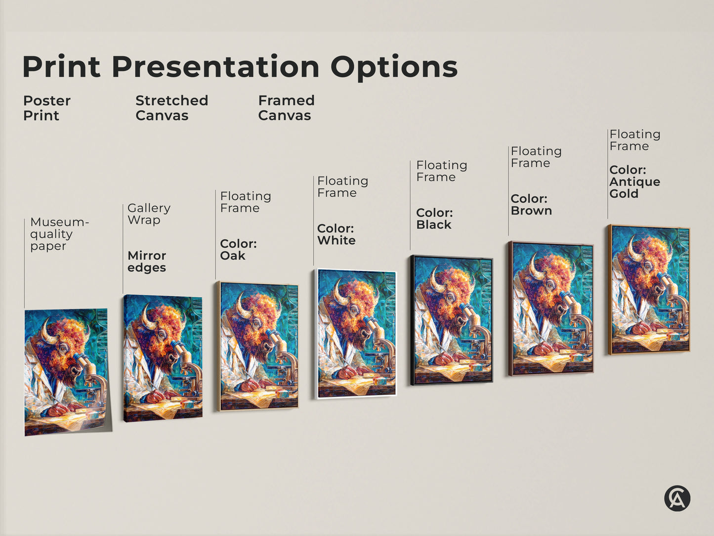 Print presentation options. See the poster print stretched canvas and framed canvas options. Museum quality paper with mirror edges. Floating frames in oak white black brown and antique gold. Choose your perfect artwork today.