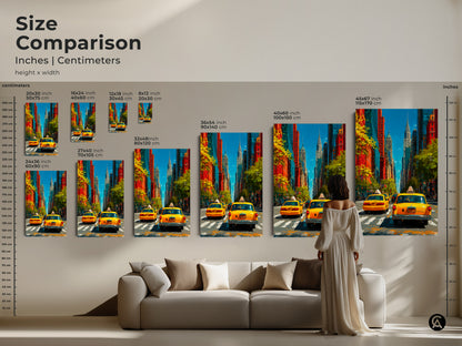 This abstract geometric artwork uses orange blue and teal. The color splash and contemporary shapes create a modern canvas print. It is an inspiring choice for office or home decor. This piece adds artistic flair.