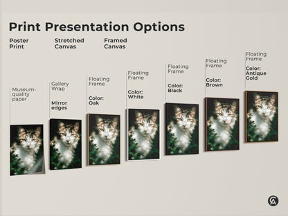 Explore print presentation options for the tabby cat art. Choose from poster prints stretched canvas and framed canvas. Customize your museum-quality feline artwork. Find the perfect cat art for your home decor.