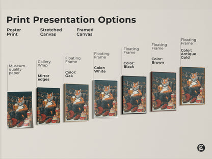 Print presentation options for tiger with beer artwork. Poster print stretched canvas and framed canvas are available. Choose from black brown oak white and antique gold frames. The museum-quality edges provide a gallery wrap mirror.