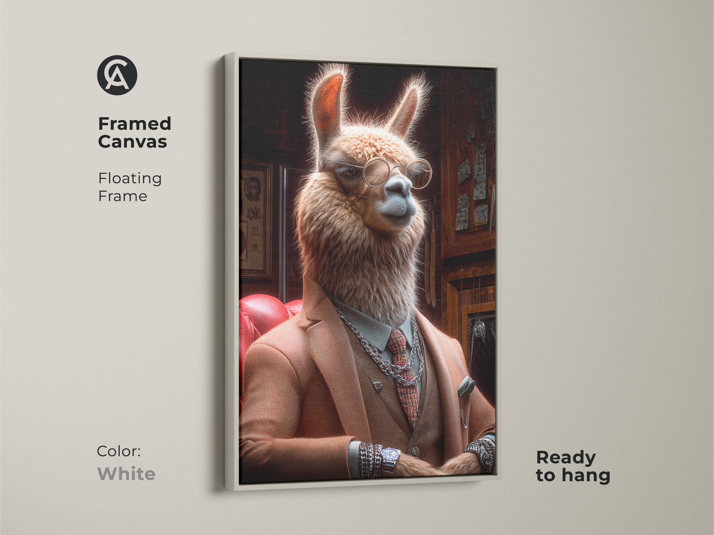 Google Drive image of a llama gentleman art file. Indicates file is unable to be scanned for viruses. Offers a download link for the animal artwork. Includes file name and size information.