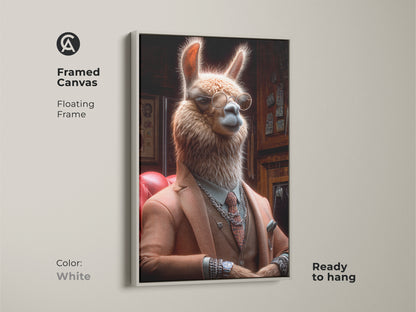 Google Drive image of a llama gentleman art file. Indicates file is unable to be scanned for viruses. Offers a download link for the animal artwork. Includes file name and size information.