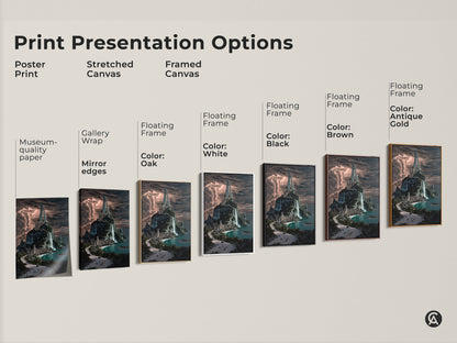 Print presentation options poster print stretched canvas and framed canvas. Museum-quality paper with gallery wrap and mirror edges. Floating frame color options. Elevate your walls today.