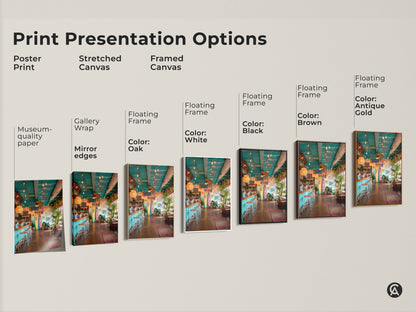 Explore print presentation options for this surf shack artwork. Choose from poster prints stretched canvases or framed canvases. Select a frame color like black brown or antique gold. Find the perfect style to match your decor. Add a coastal vibe to your home with this versatile art.