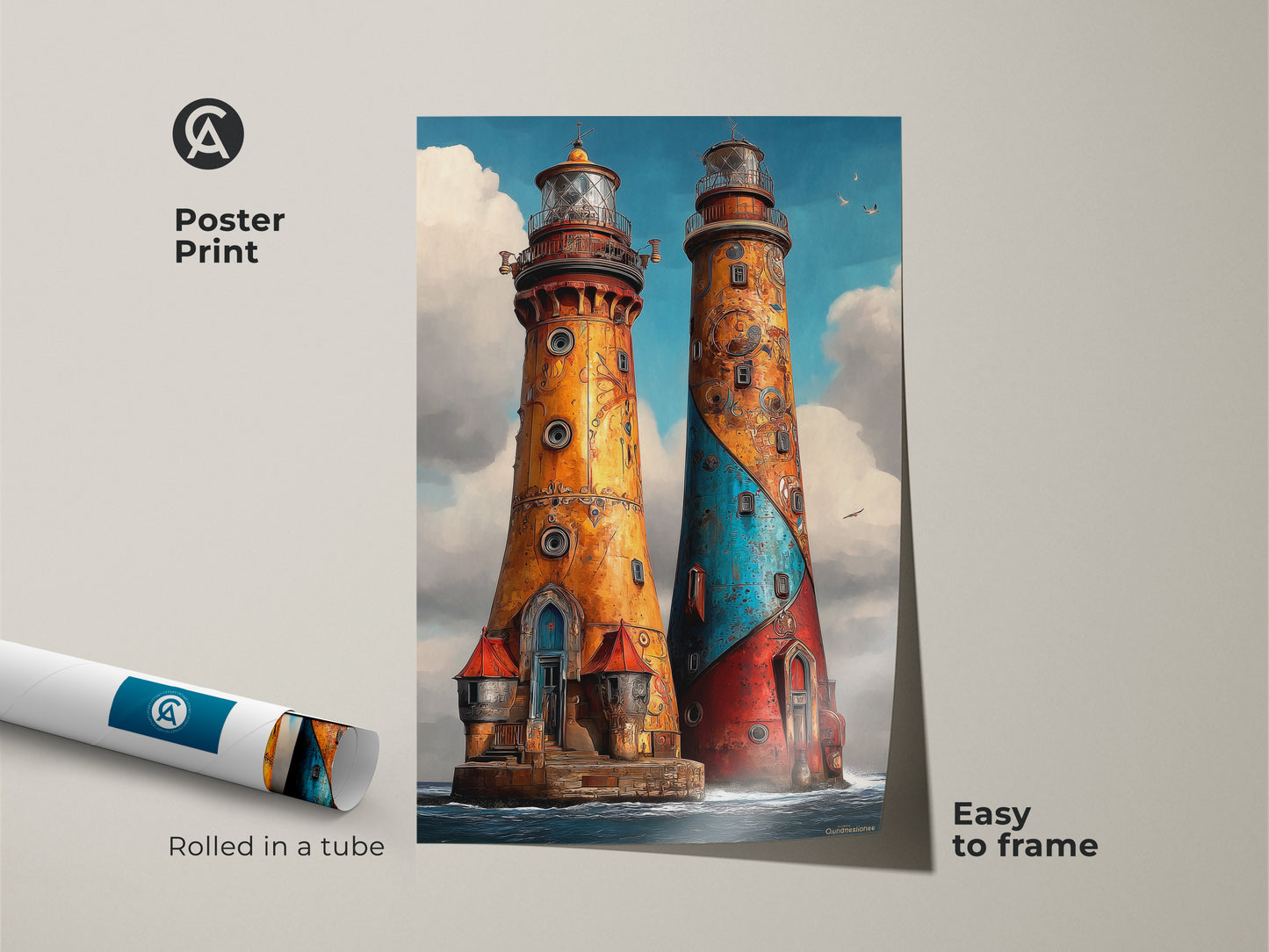 Google Drive warns about virus scan. However this showcases Steampunk Lighthouse canvas. The ornate nautical art blends red blue and orange tones. It is available for download anyway