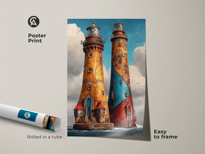 Google Drive warns about virus scan. However this showcases Steampunk Lighthouse canvas. The ornate nautical art blends red blue and orange tones. It is available for download anyway