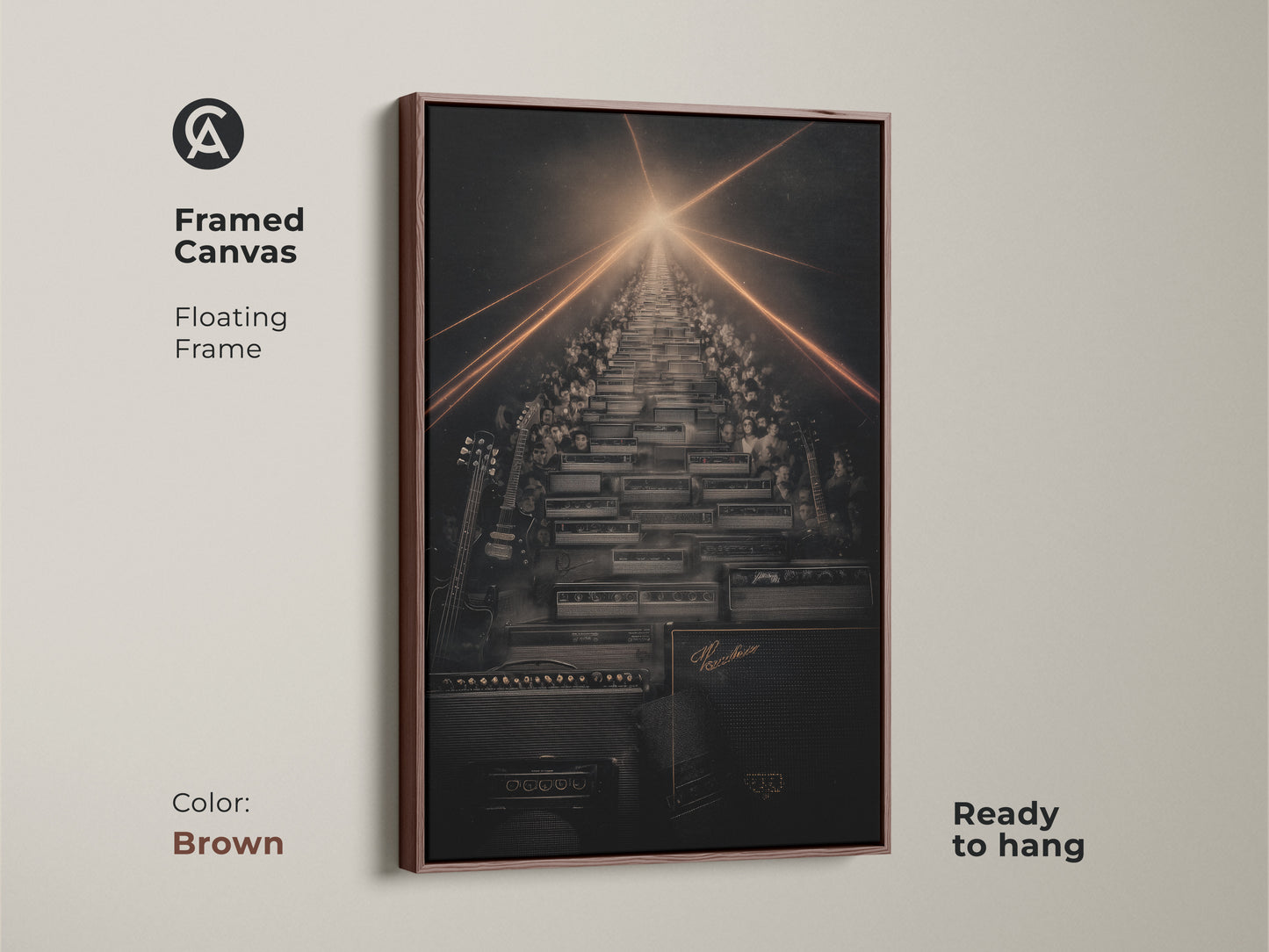 Contemporary office wall hanging with abstract geometric art. The modern shapes pattern includes orange blue and teal. This abstract pattern print is great home decor art.