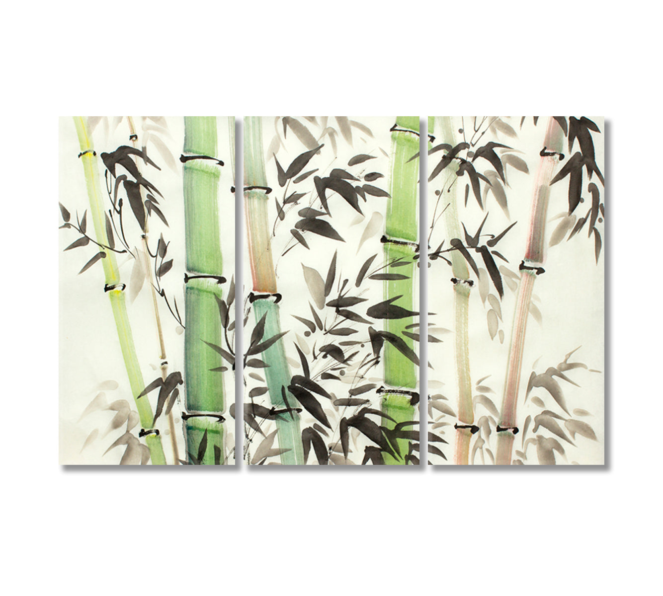 Bamboo Modern Abstract Canvas Artwork-Canvas Print-CetArt-3 Panels-36x24 inches-CetArt