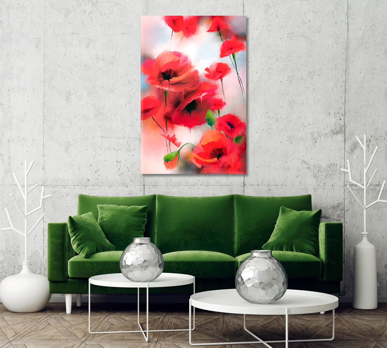 Red Poppies Abstract Canvas Print thumbnail