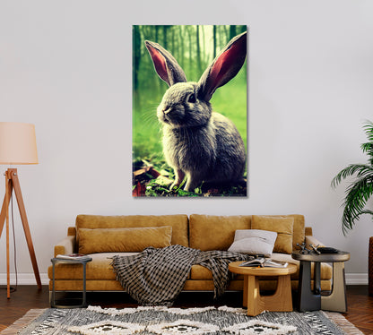 Cute Rabbit Canvas Wall Art Decor-Canvas Print-CetArt-1 panel-16x24 inches-CetArt