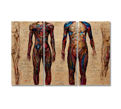 Human Anatomy Canvas Print-Canvas Print-CetArt-3 Panels-36x24 inches-CetArt