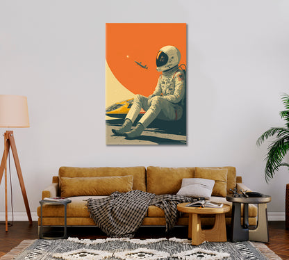 Astronaut Outer Space Wall Art-Canvas Print-CetArt-1 panel-16x24 inches-CetArt