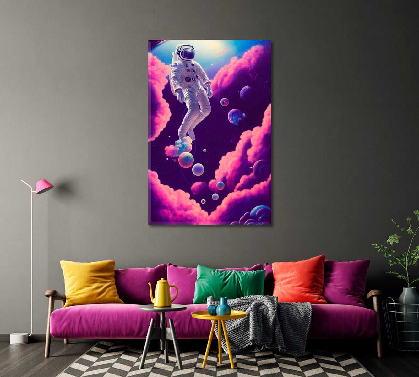 Astronaut in Fantasy Space Canvas Print-Canvas Print-CetArt-1 panel-16x24 inches-CetArt