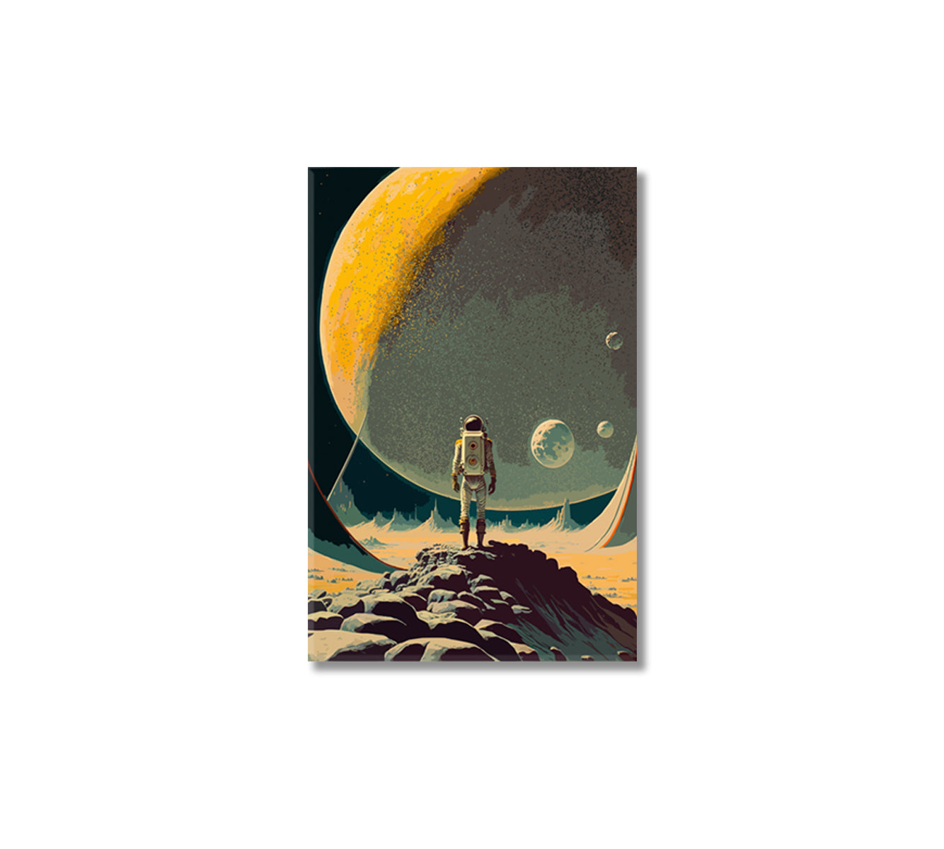 Astronaut and Moon Canvas Print-Canvas Print-CetArt-1 panel-16x24 inches-CetArt