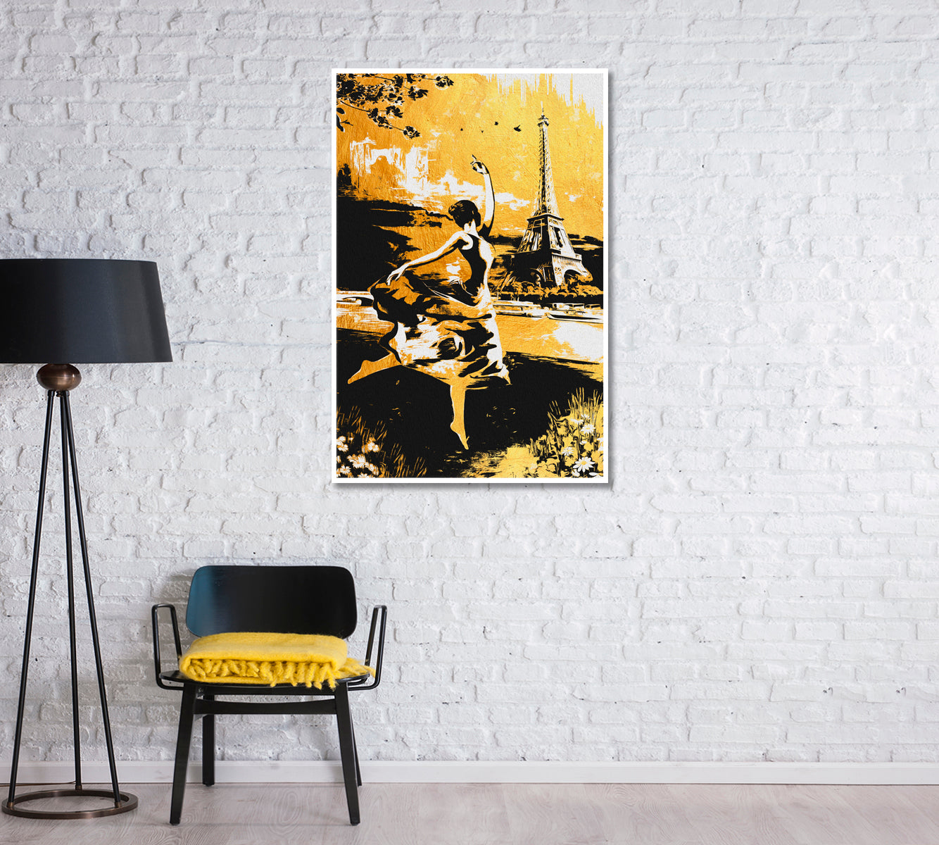 Ballerina Dancing in Paris Wall Art-Canvas Print-CetArt-1 panel-16x24 inches-CetArt