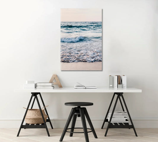 Turquoise water and white sand beach poster