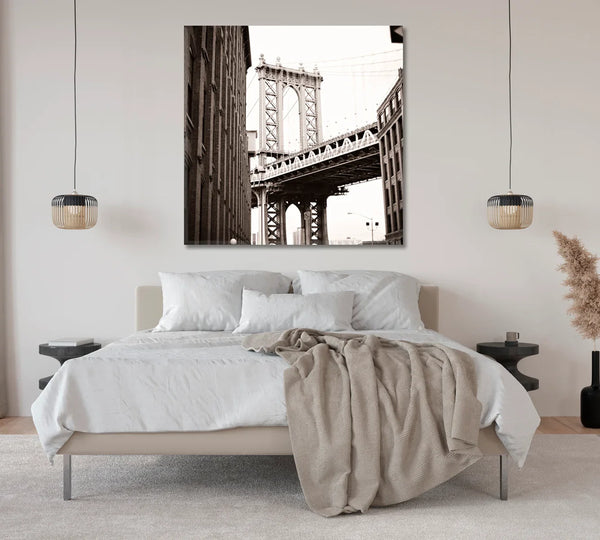 New York City skyline black and white canvas