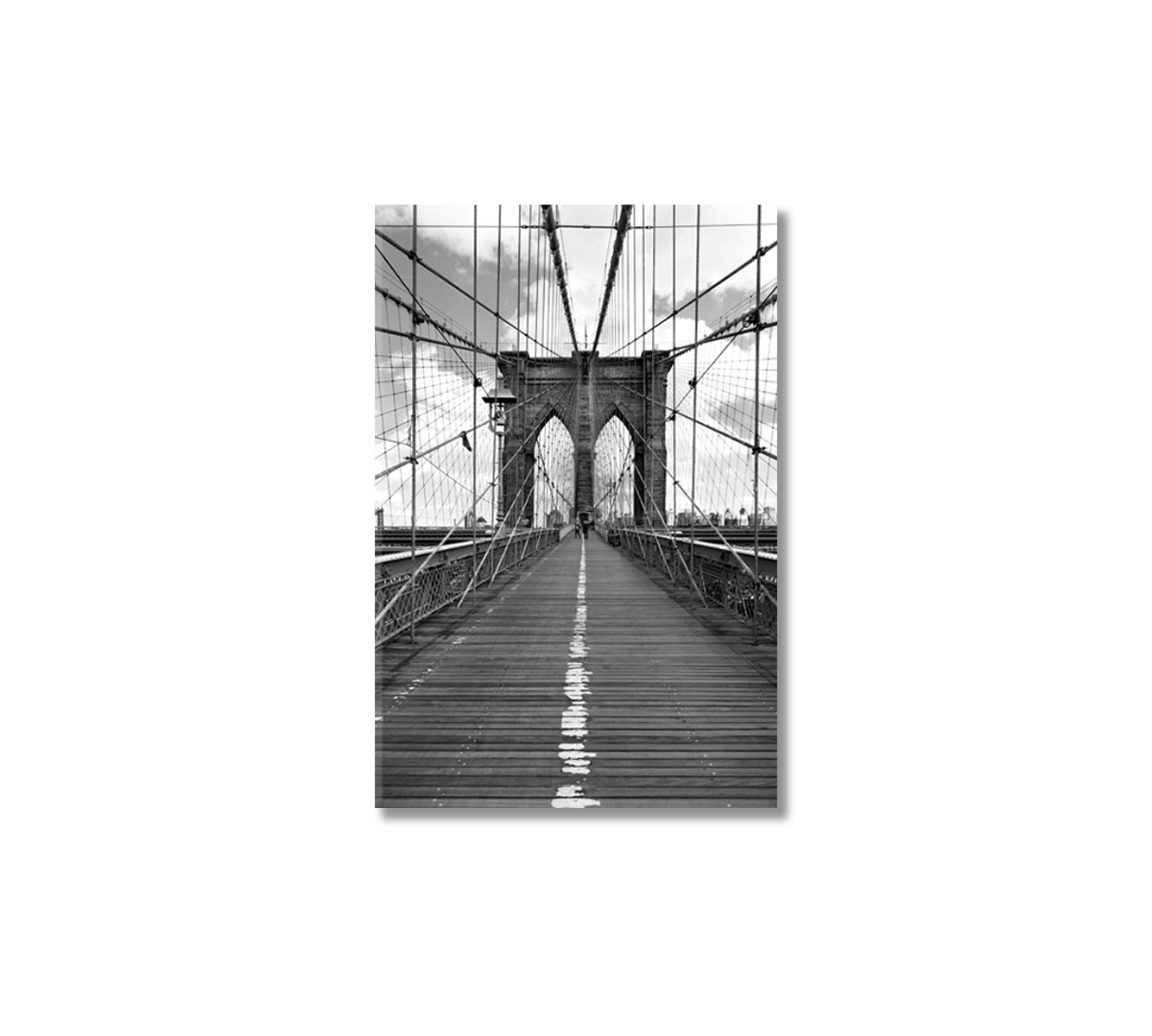 Brooklyn Bridge from Manhattan Art Print-Canvas Print-CetArt-1 panel-16x24 inches-CetArt