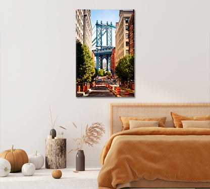 Manhattan Bridge Brooklyn Canvas Wall Decor-Canvas Print-CetArt-1 panel-16x24 inches-CetArt