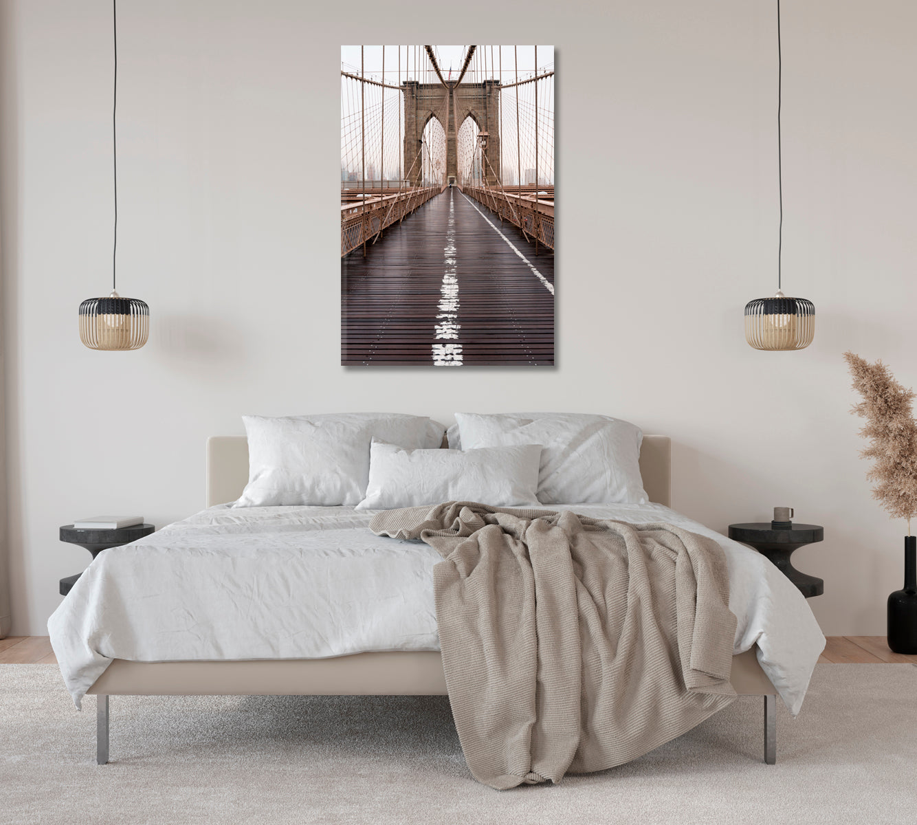 Brooklyn Bridge NYC Wall Art Decor-Canvas Print-CetArt-1 panel-16x24 inches-CetArt