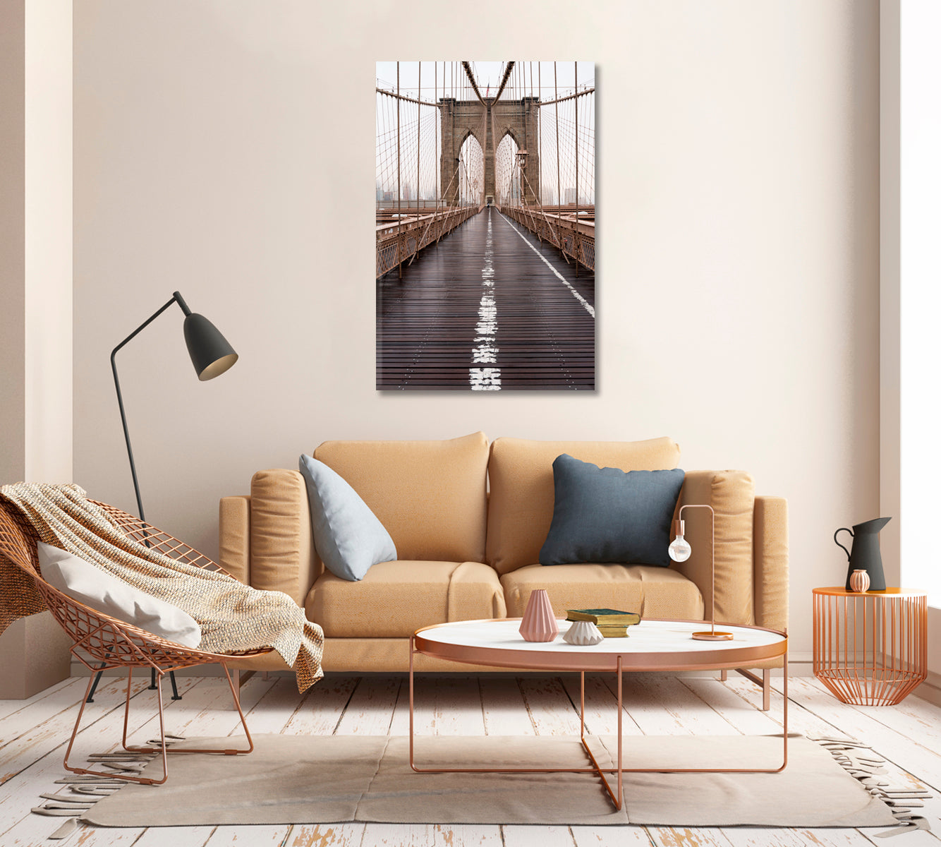 Brooklyn Bridge NYC Wall Art Decor-Canvas Print-CetArt-1 panel-16x24 inches-CetArt