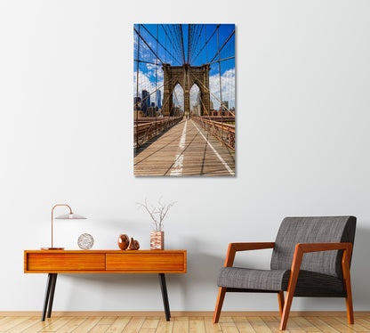 Brooklyn Bridge Trendy Giclee Print-Canvas Print-CetArt-1 panel-16x24 inches-CetArt