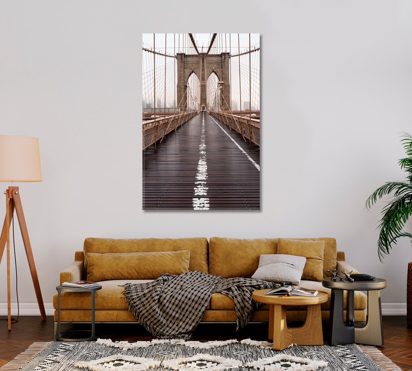 Brooklyn Bridge NYC Wall Art Decor-Canvas Print-CetArt-1 panel-16x24 inches-CetArt