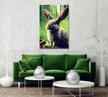 Cute Rabbit Canvas Wall Art Decor-Canvas Print-CetArt-1 panel-16x24 inches-CetArt